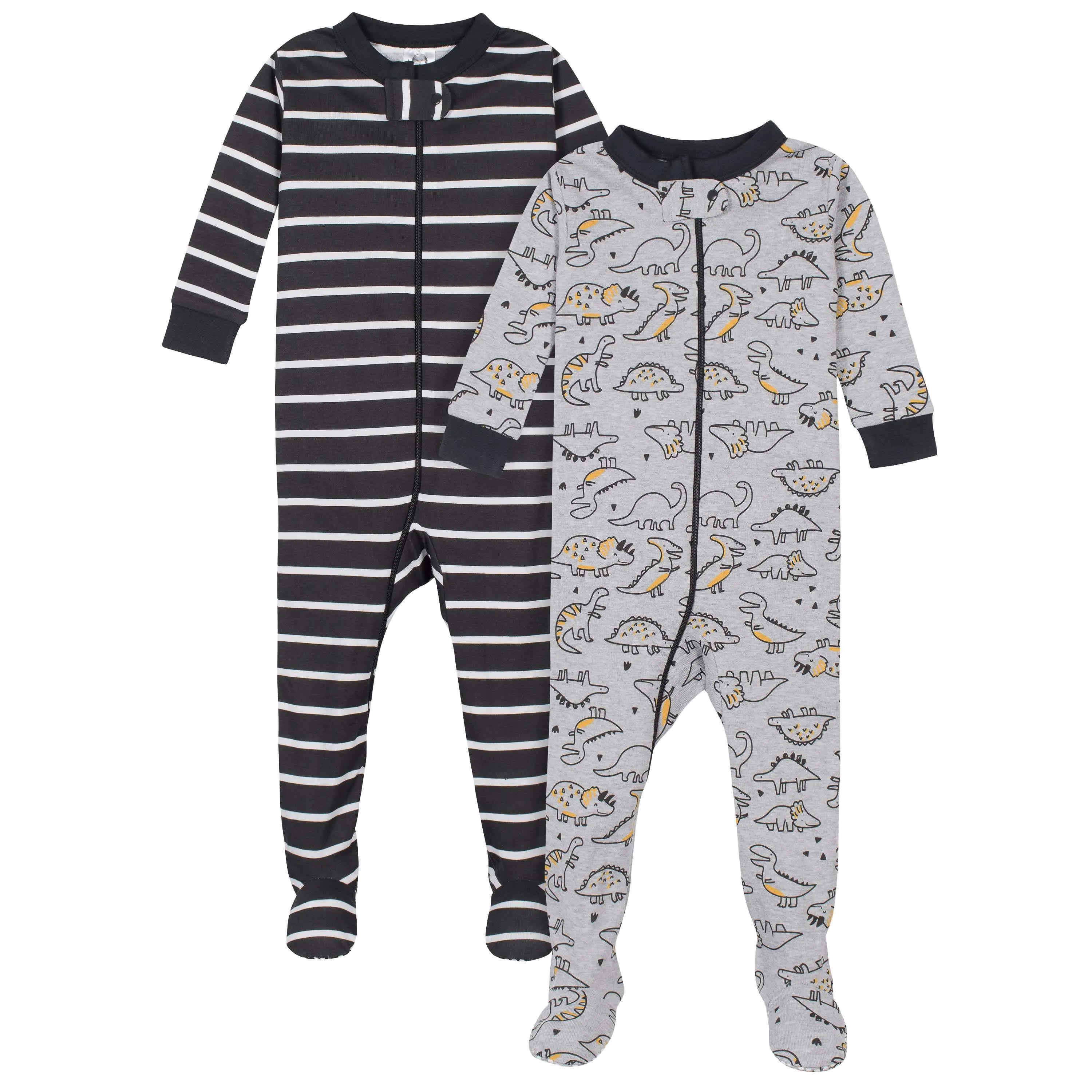 2-Pack Baby & Toddler Boys Dino Snug Fit Footed Cotton Pajamas