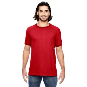 Anvil Men's Heather Red/Red Lightweight Ringer T-Shirt