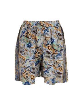 BCLUNA loose shorts - Botanical Blue