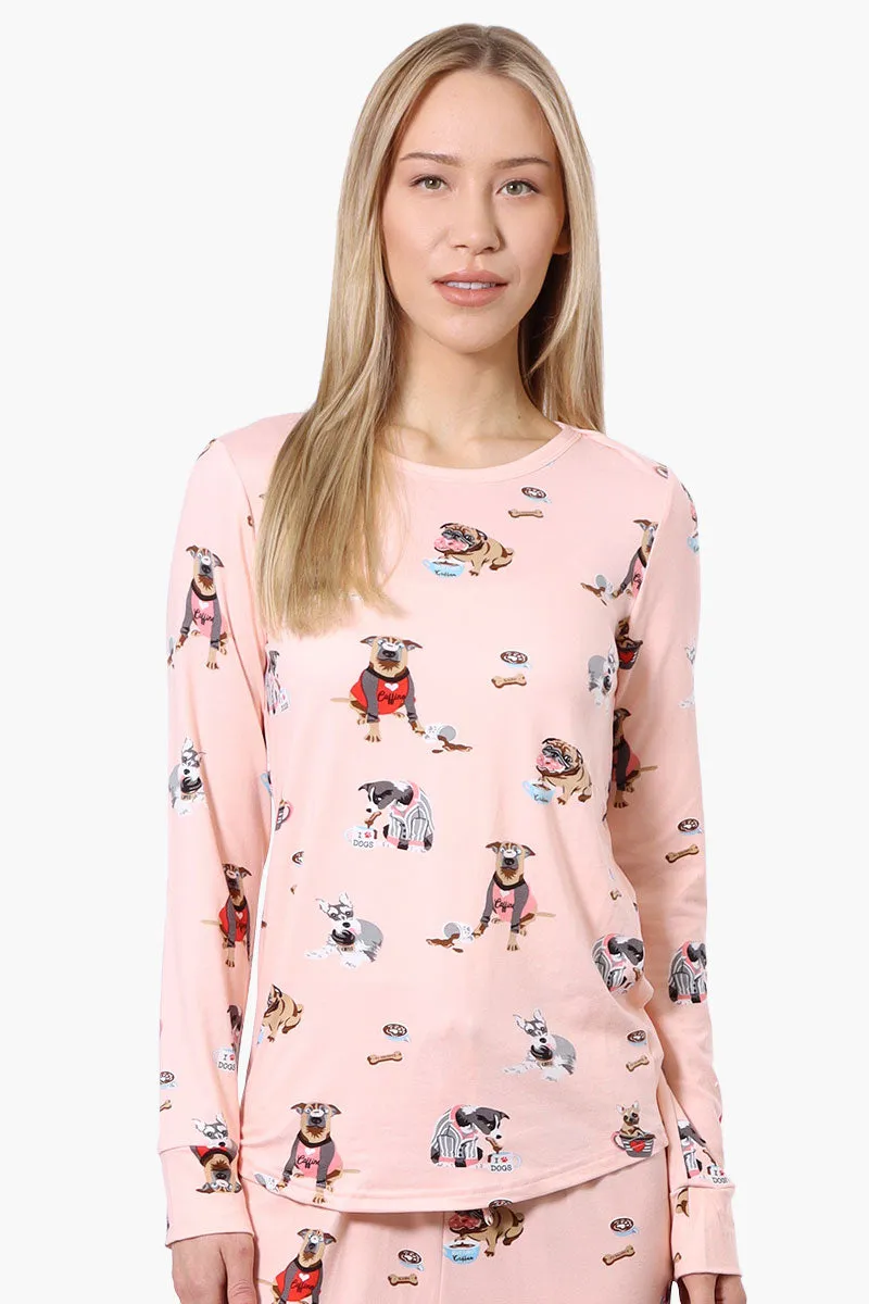 Canada Weather Gear Dog Pattern Pajama Top - Pink