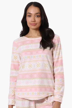 Canada Weather Gear Festive Pattern Pajama Top - Blush