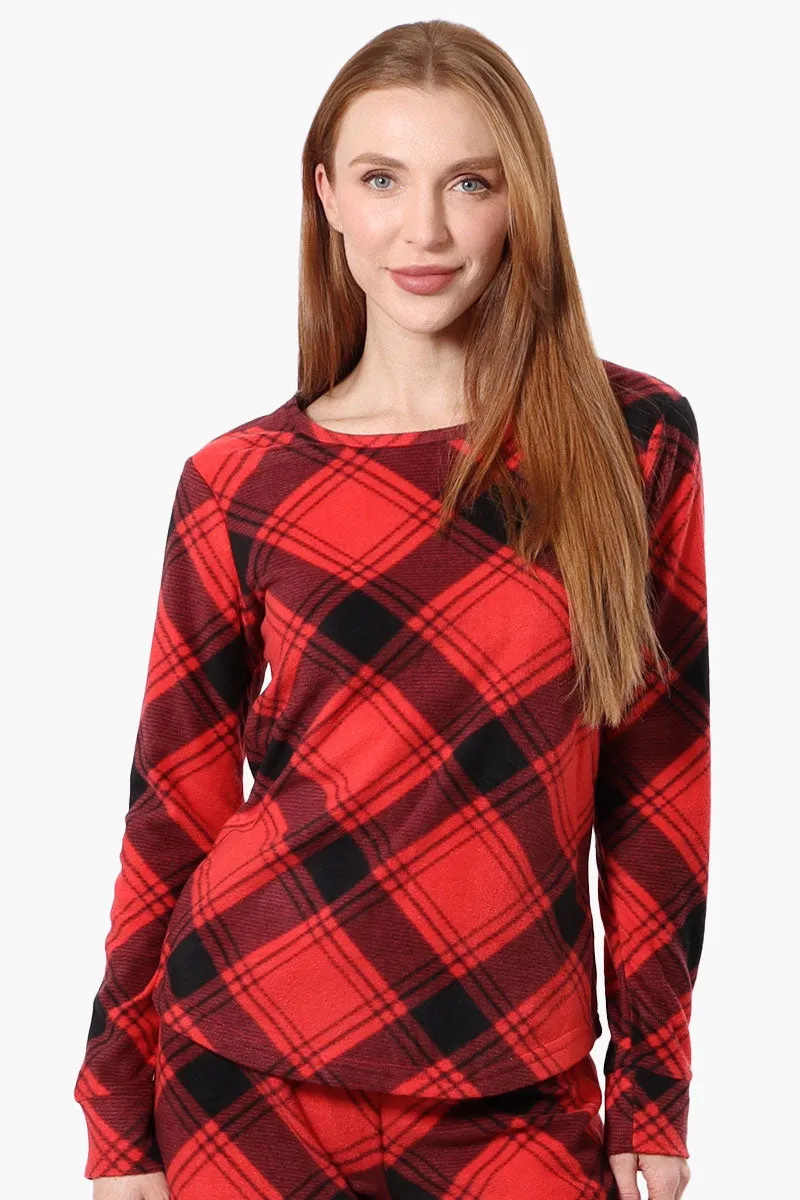 Canada Weather Gear Plaid Crewneck Pajama Top - Red