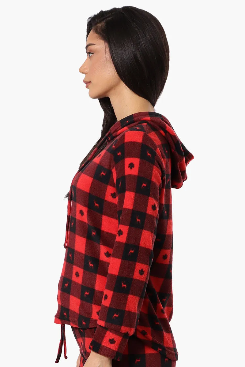 Canada Weather Gear Plaid Hooded Pajama Top - Red