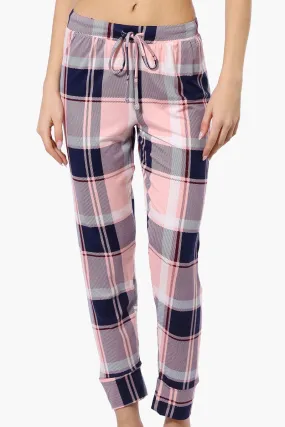 Canada Weather Gear Plaid Tie Waist Pajama Bottoms - Pink