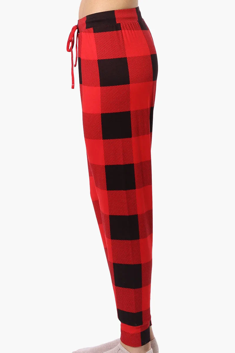 Canada Weather Gear Plaid Tie Waist Pajama Bottoms - Red