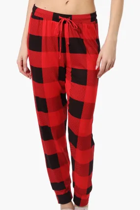 Canada Weather Gear Plaid Tie Waist Pajama Bottoms - Red