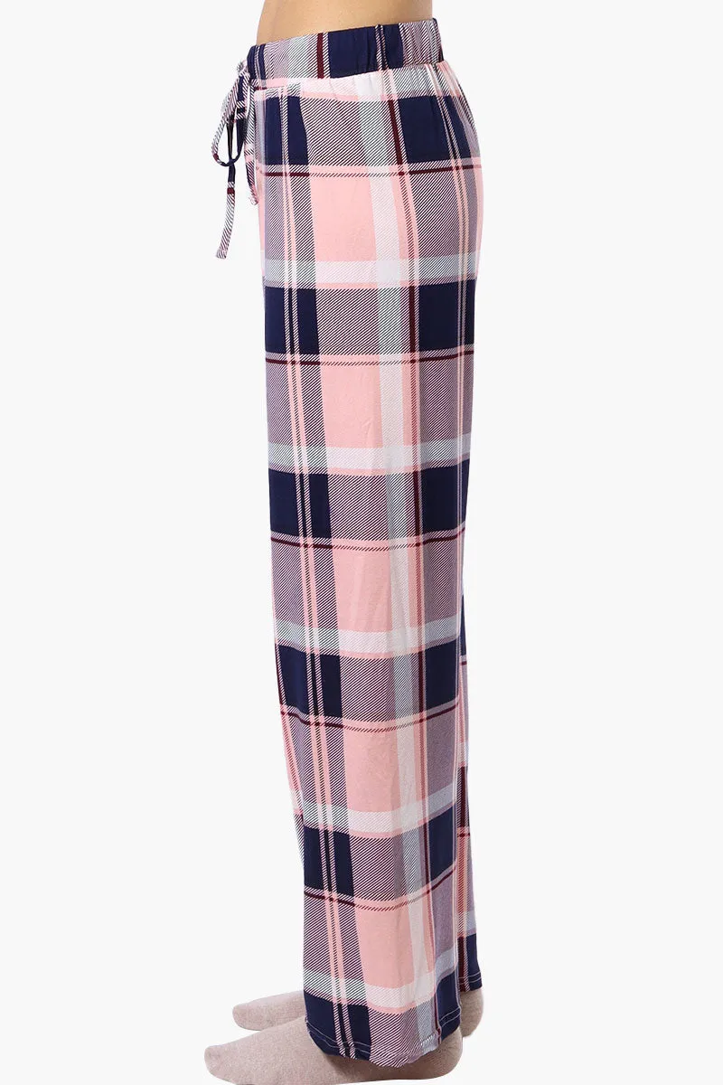 Canada Weather Gear Plaid Wide Leg Pajama Bottoms - Pink