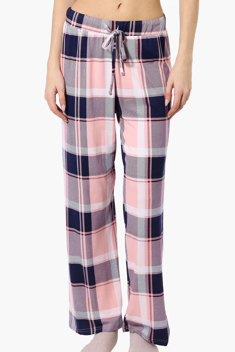 Canada Weather Gear Plaid Wide Leg Pajama Bottoms - Pink