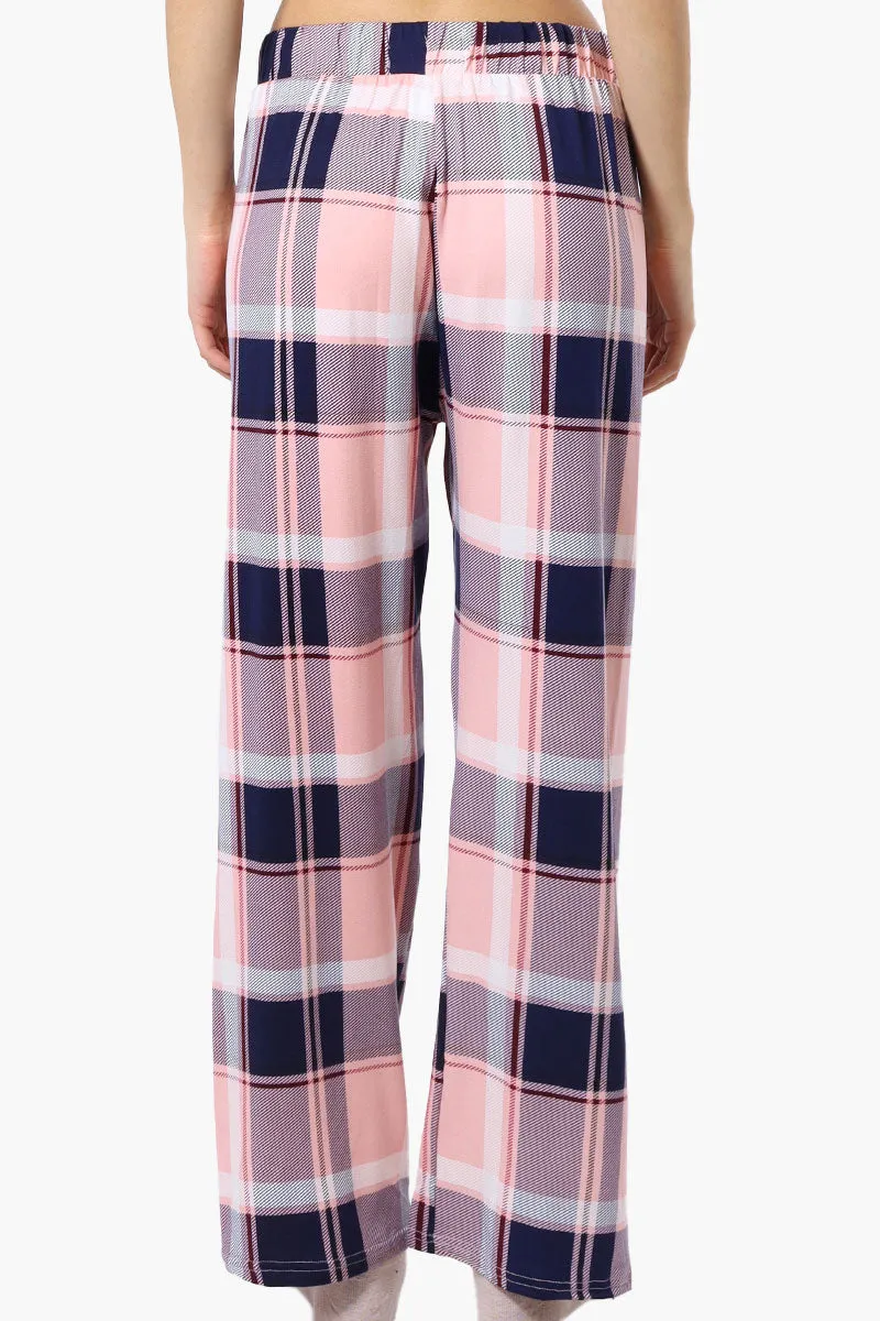 Canada Weather Gear Plaid Wide Leg Pajama Bottoms - Pink