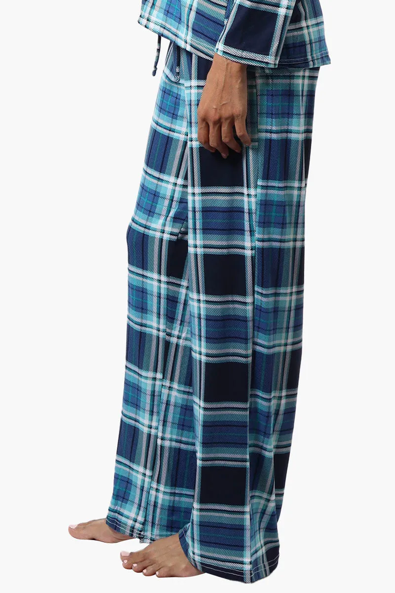 Canada Weather Gear Plaid Wide Leg Pajama Pants - Blue