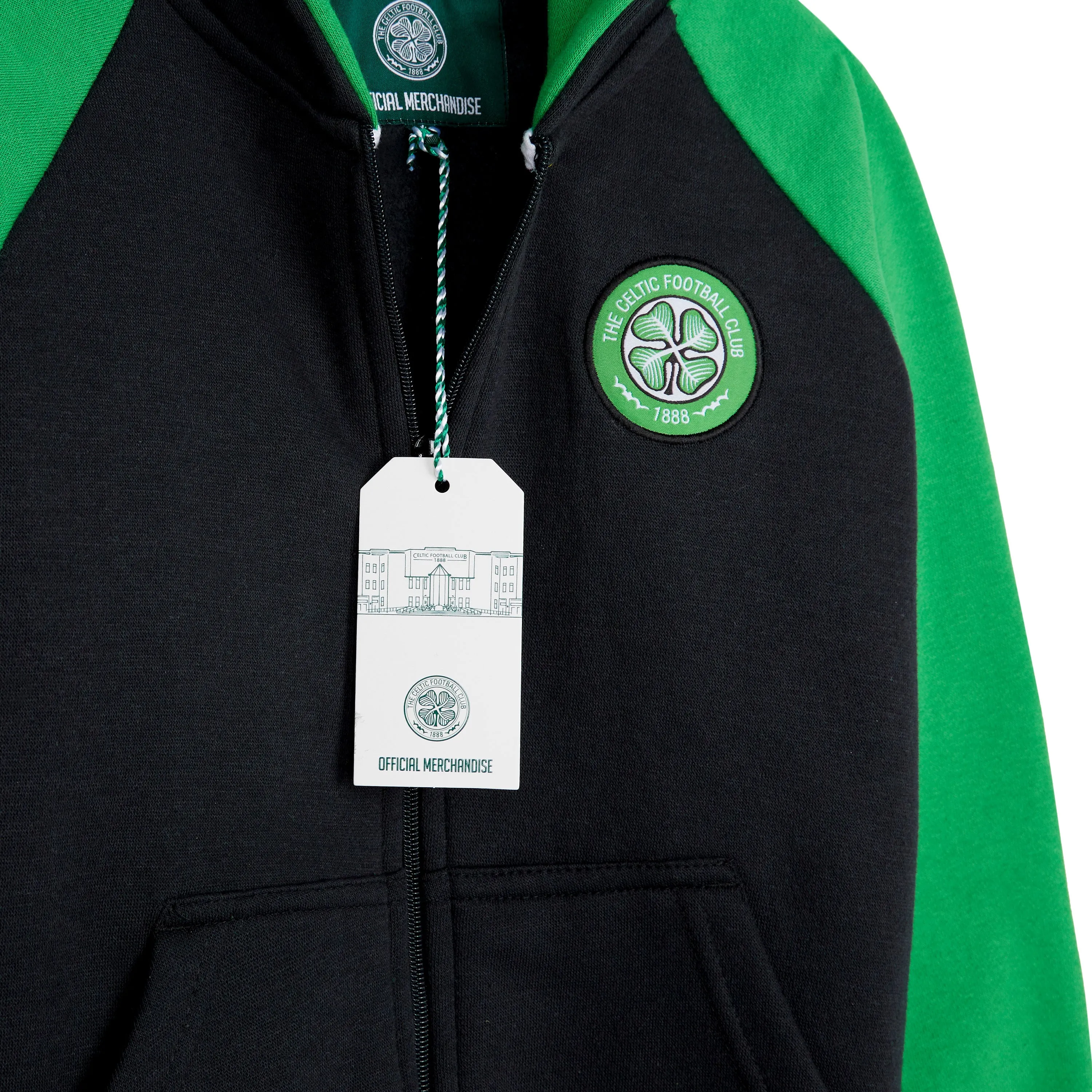 Celtic F.C. Boys Zip Up Hoodie with Pockets