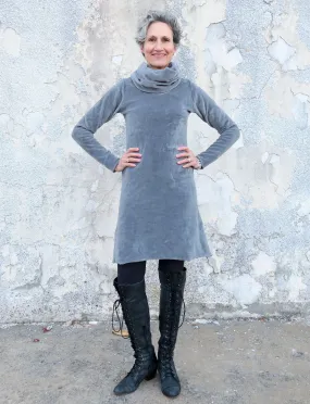 Chunky Cowl Simplicity Short VELOUR Dress