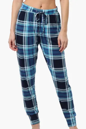 Cuddly Canuckies Plaid Jogger Pajama Pants - Blue