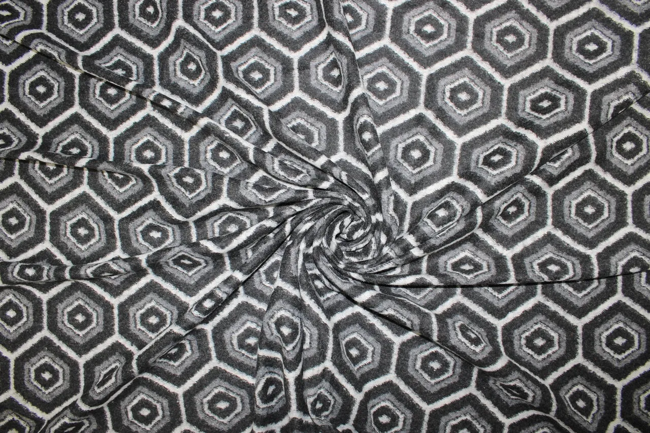 Engin3ered G@rments Hexagonal Print Wool Knit - Black/Gray