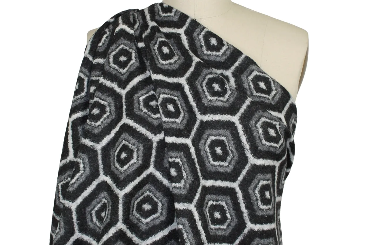 Engin3ered G@rments Hexagonal Print Wool Knit - Black/Gray