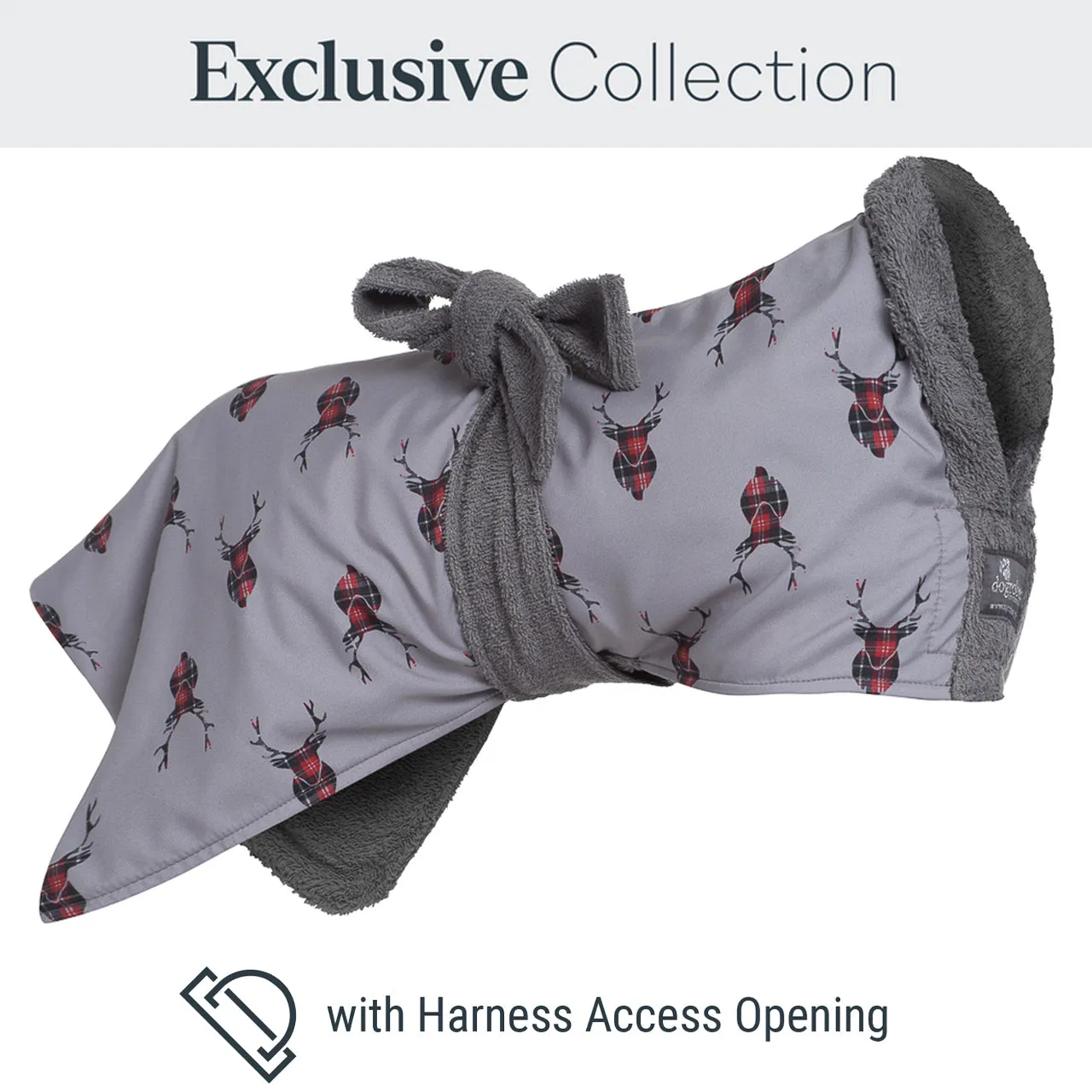 Exclusive Patterned Robes for Dogs With Harness Access Opening