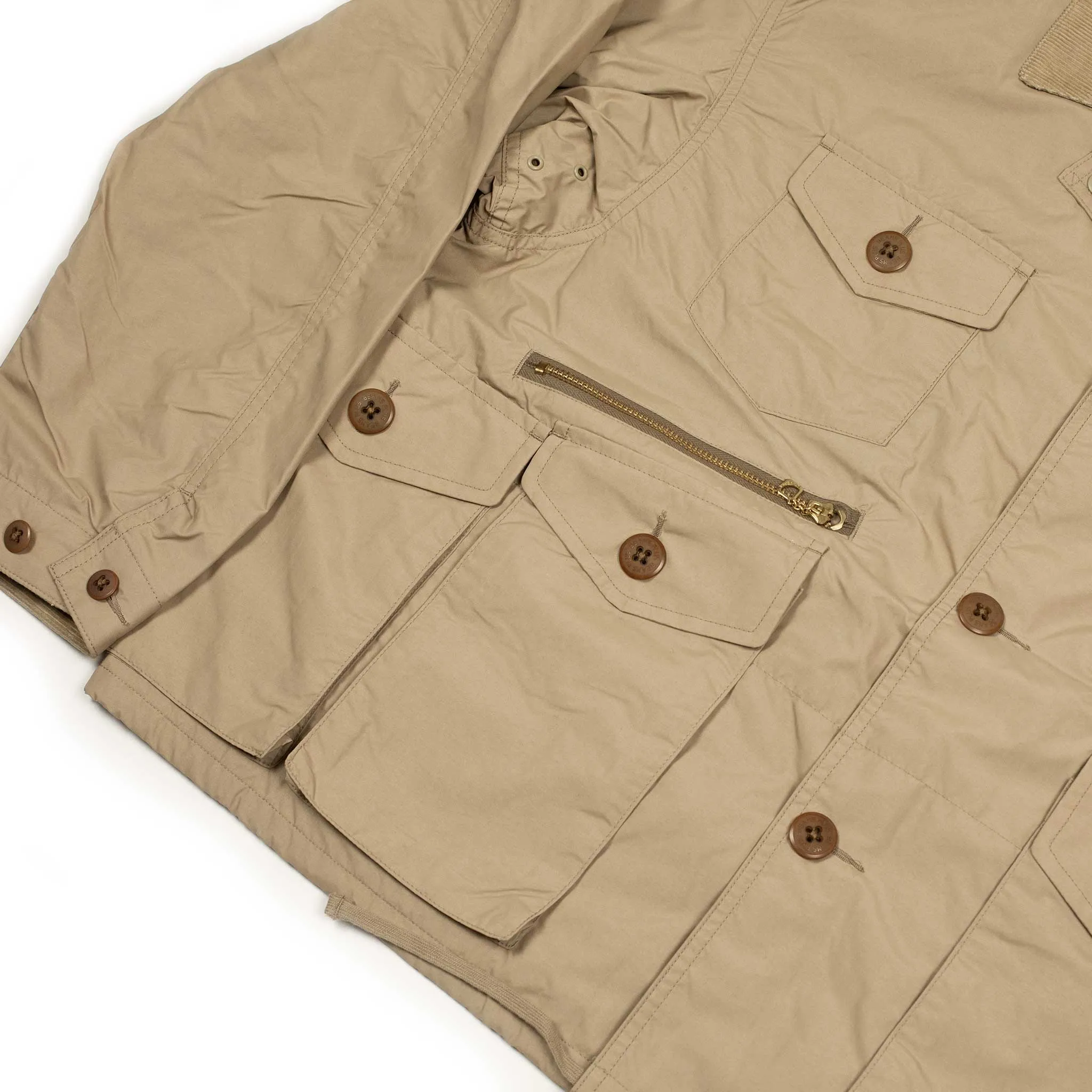 Fishing jacket in beige nylon