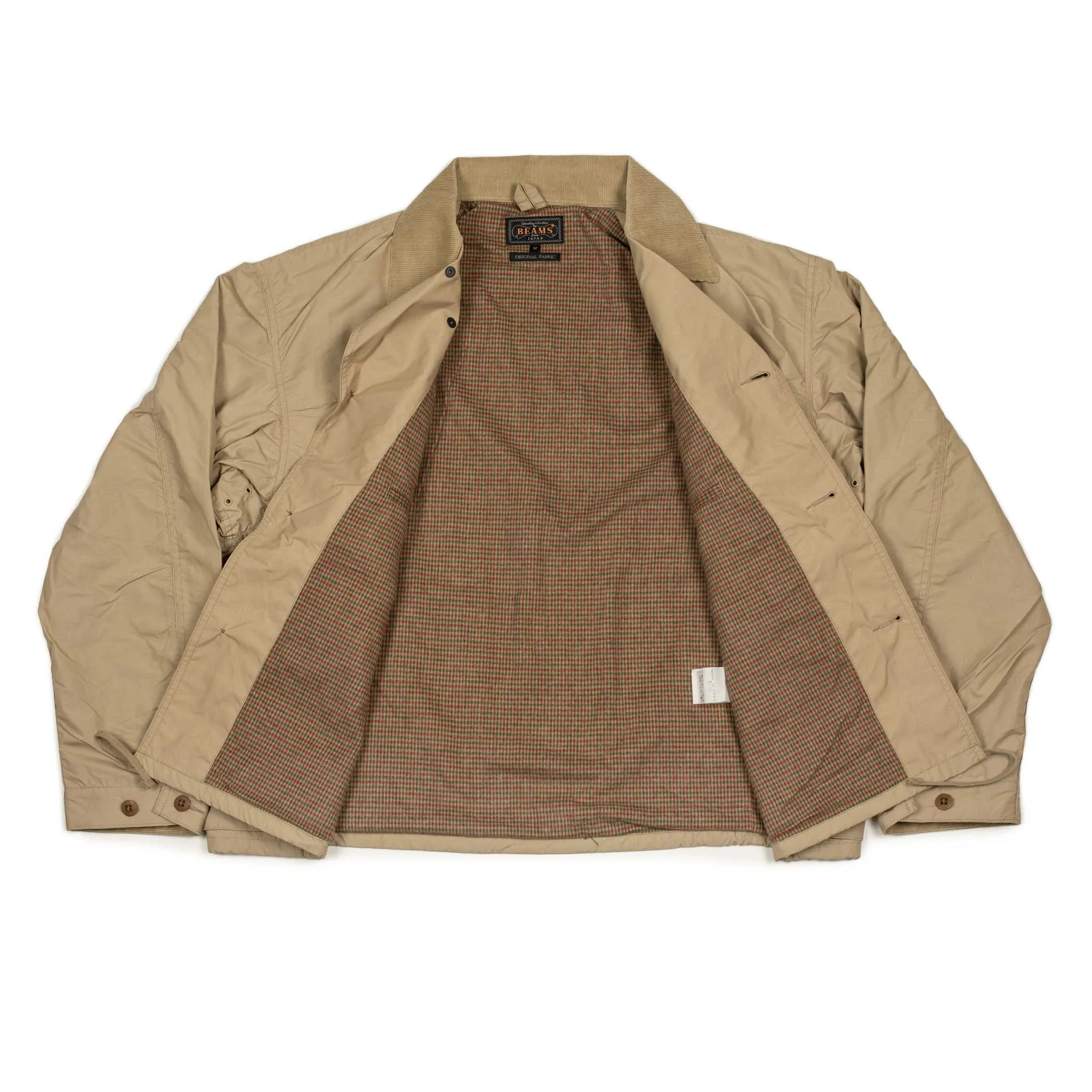 Fishing jacket in beige nylon