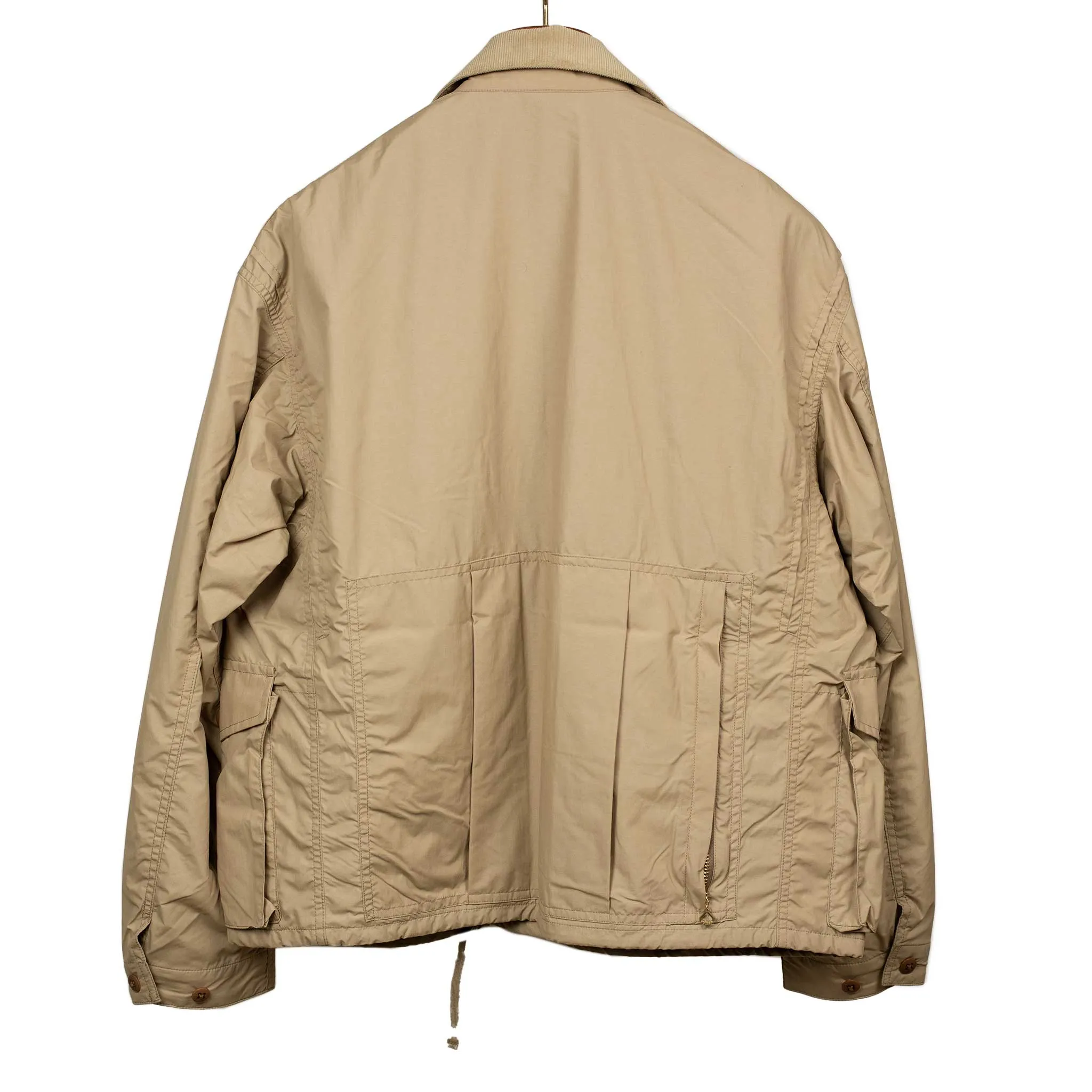 Fishing jacket in beige nylon