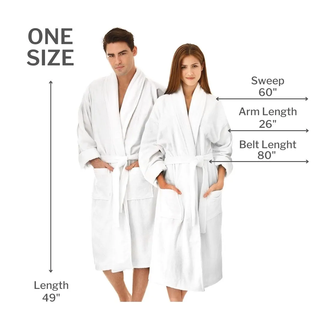 Kaufman - Personalized Terry Cloth Bathrobes 100% Cotton Embroidered Velour Shawl Set of Two Spa Robes 2-Pack (Names)