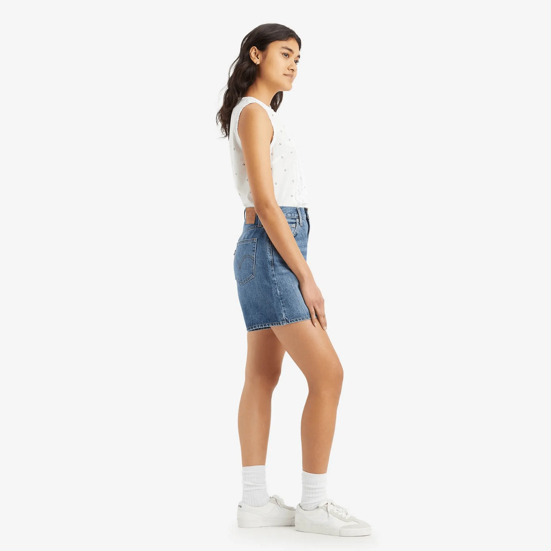 Levi's High-rise Baggy Denim Shorts In Blue