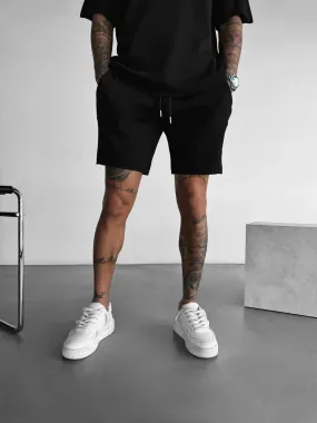 Loose Fit Knit Shorts - Black