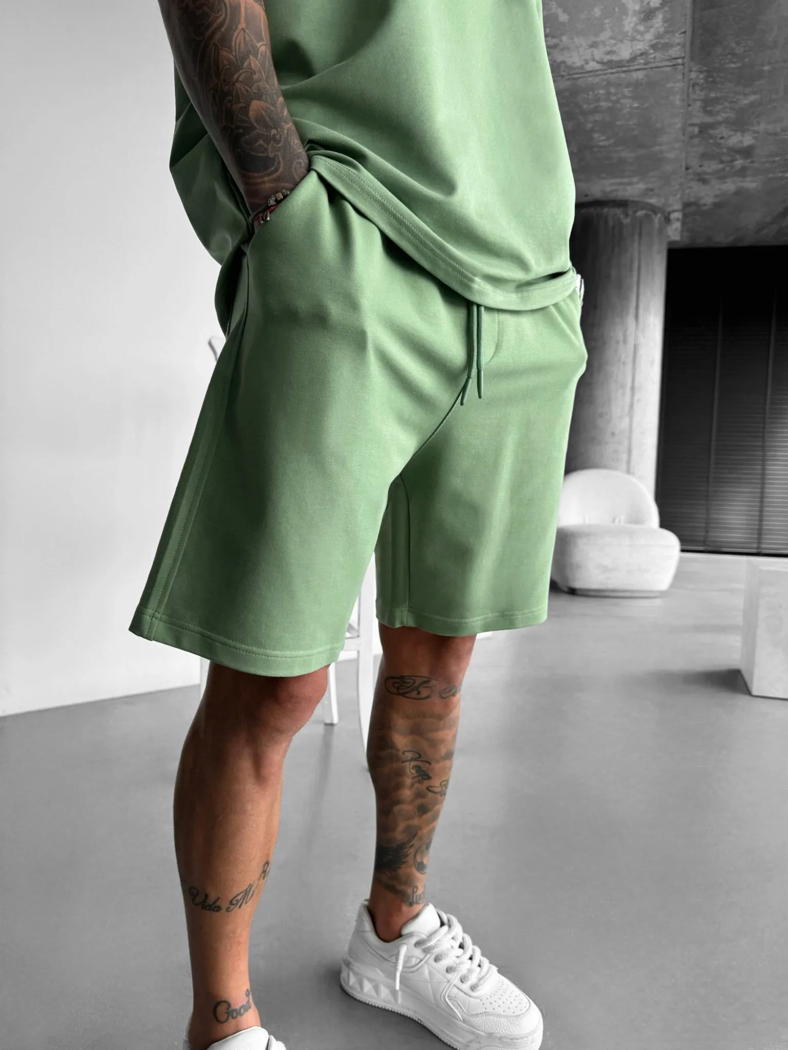 Loose Fit Shorts - Grass