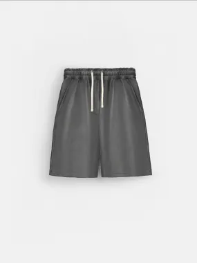 Loose Fit Velvet Shorts - Anthracite