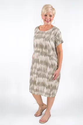 Margo Driftwood Shift Linen Dress (DSS121D) - FINAL SALE