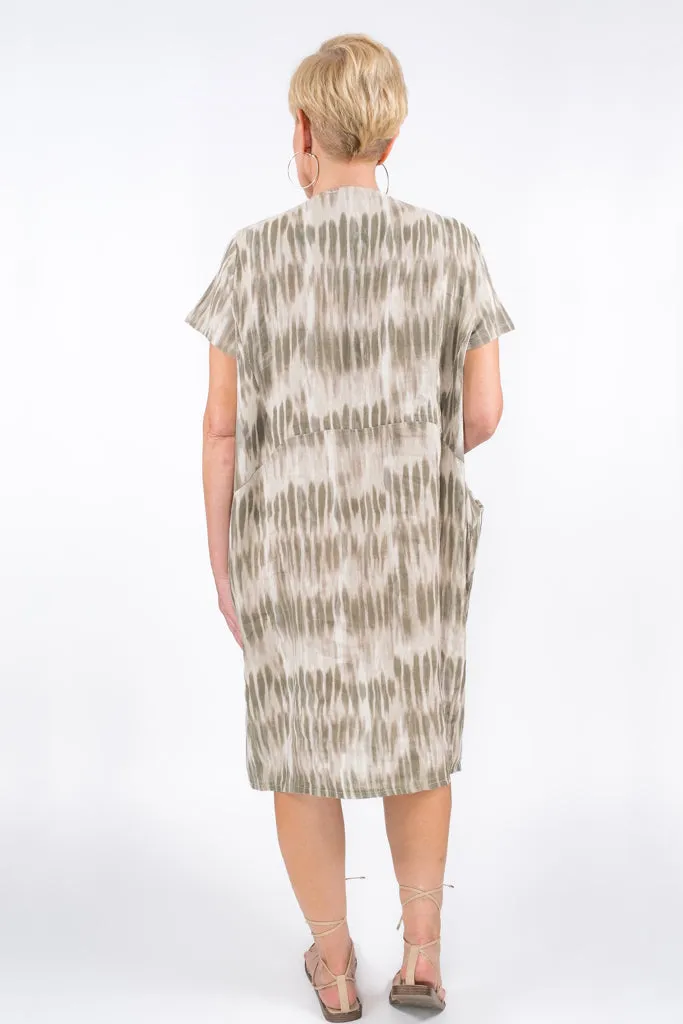 Margo Driftwood Shift Linen Dress (DSS121D) - FINAL SALE