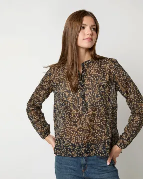 Maria Top in Black/Ochre