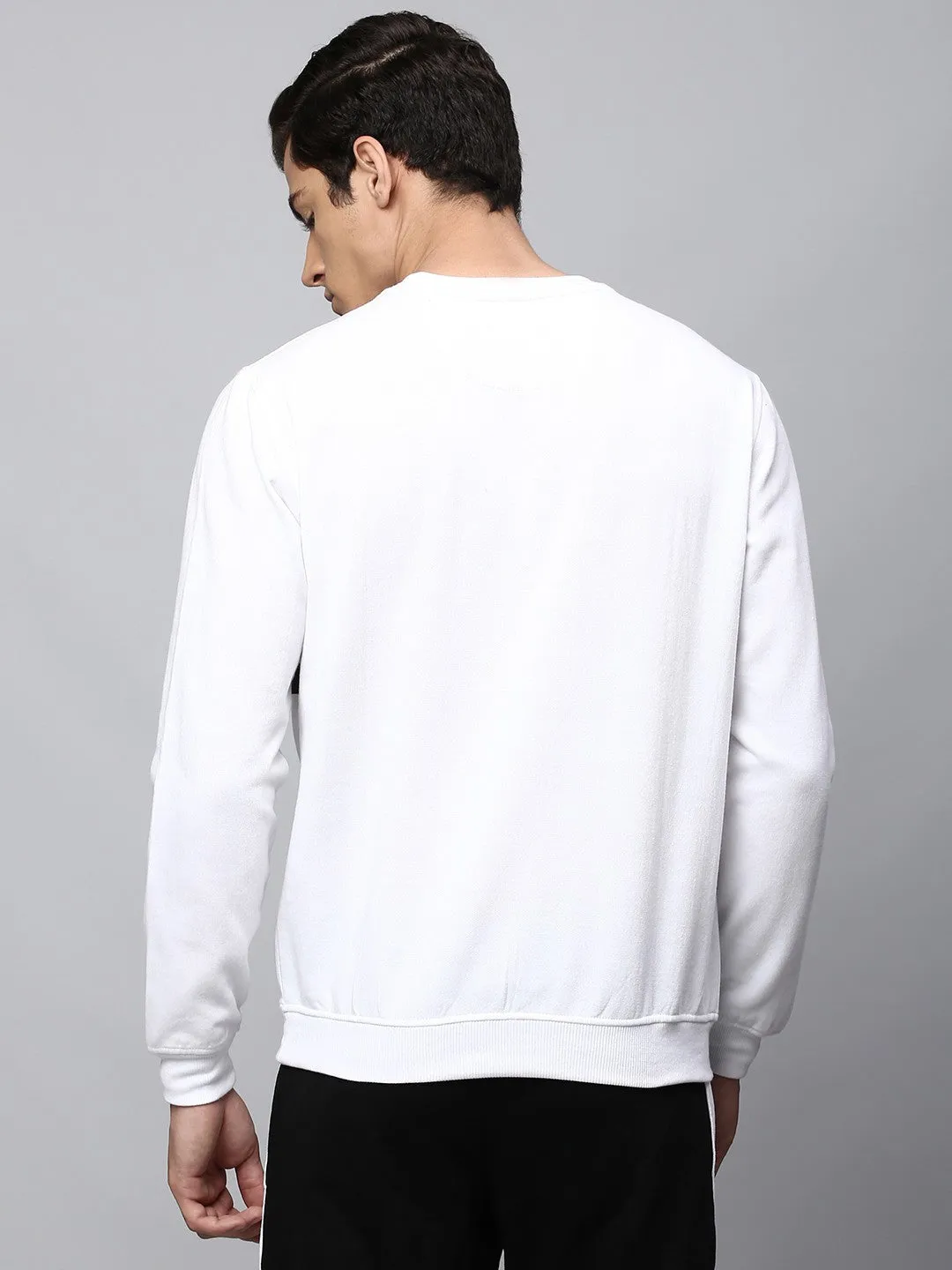 Mens Long-Sleeve Sweatshirt - Lightweight Casual Winterwear  (White)