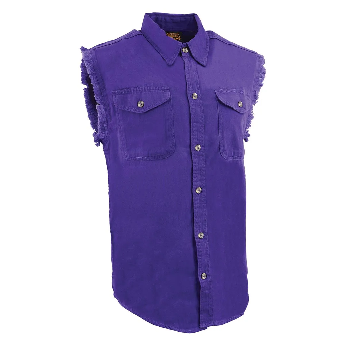 Milwaukee Leather DM1006 Men's Purple Lightweight Denim Shirt with