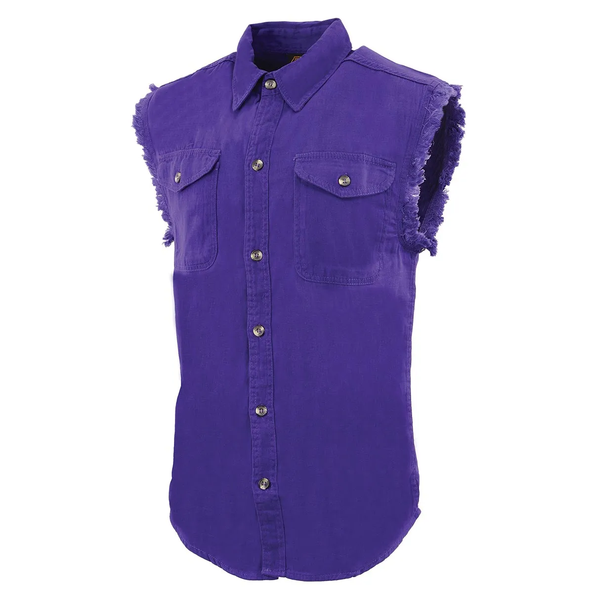 Milwaukee Leather DM1006 Men's Purple Lightweight Denim Shirt with