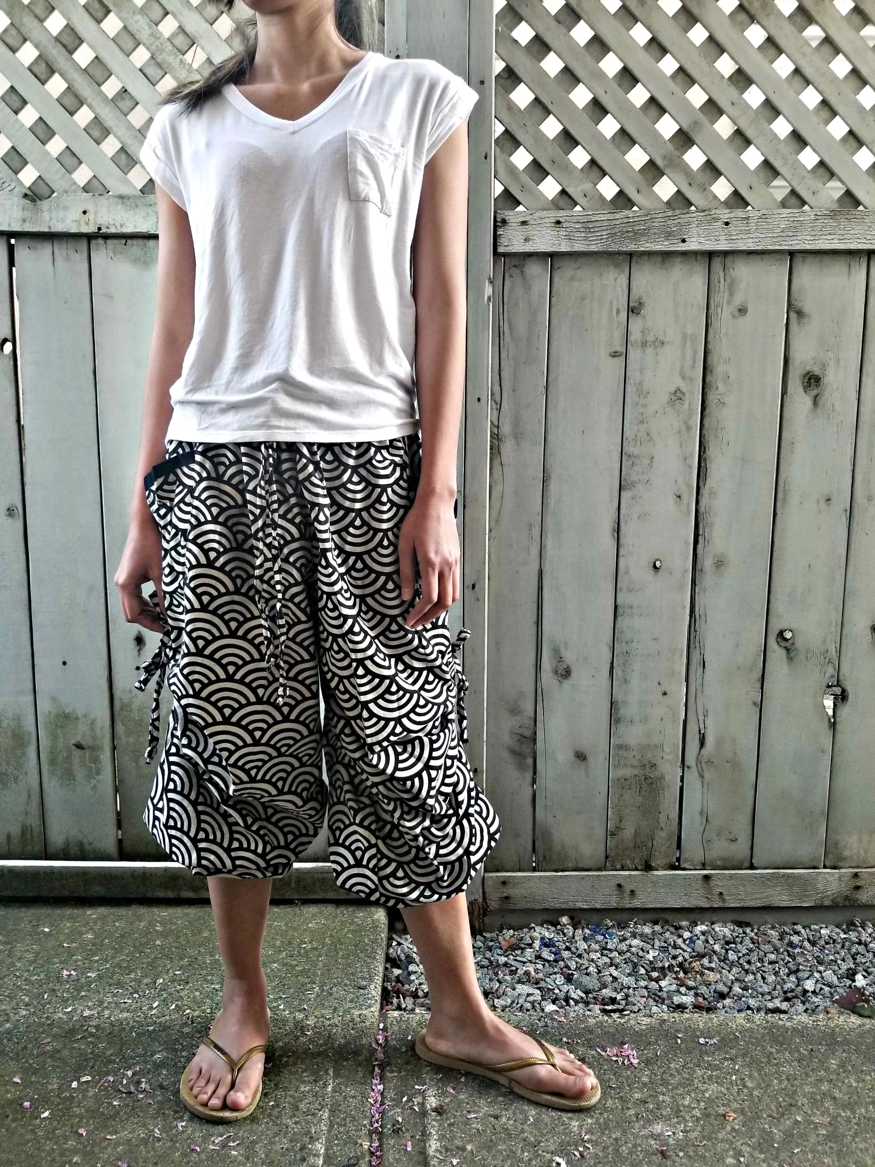 New Design Sashiko Waves Comfy Pants