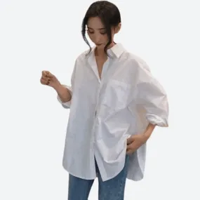 Oversized Lightweight Cotton Long Shirts