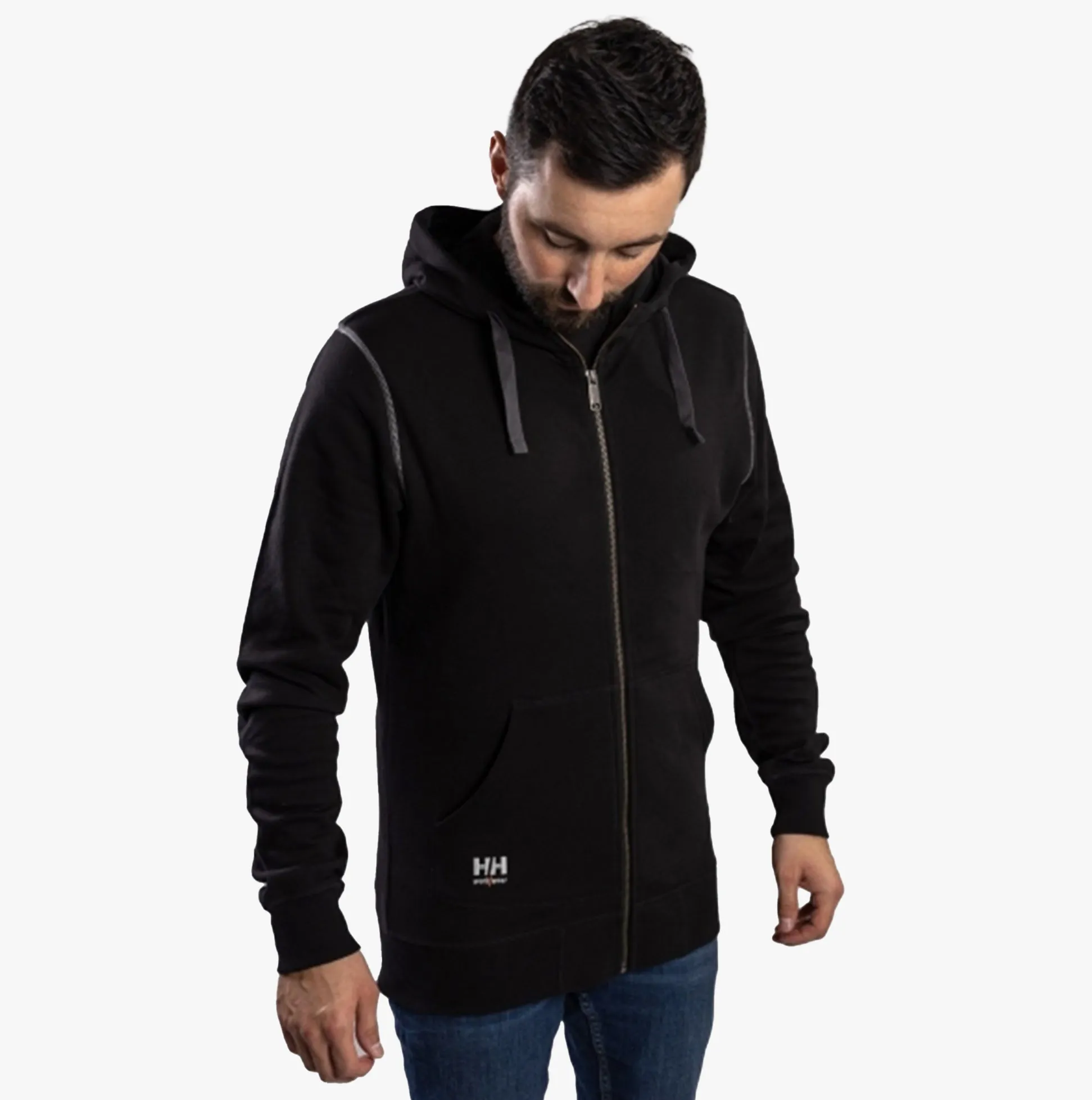 OXFORD ZIP HOODIE Mens Sweatshirt Black