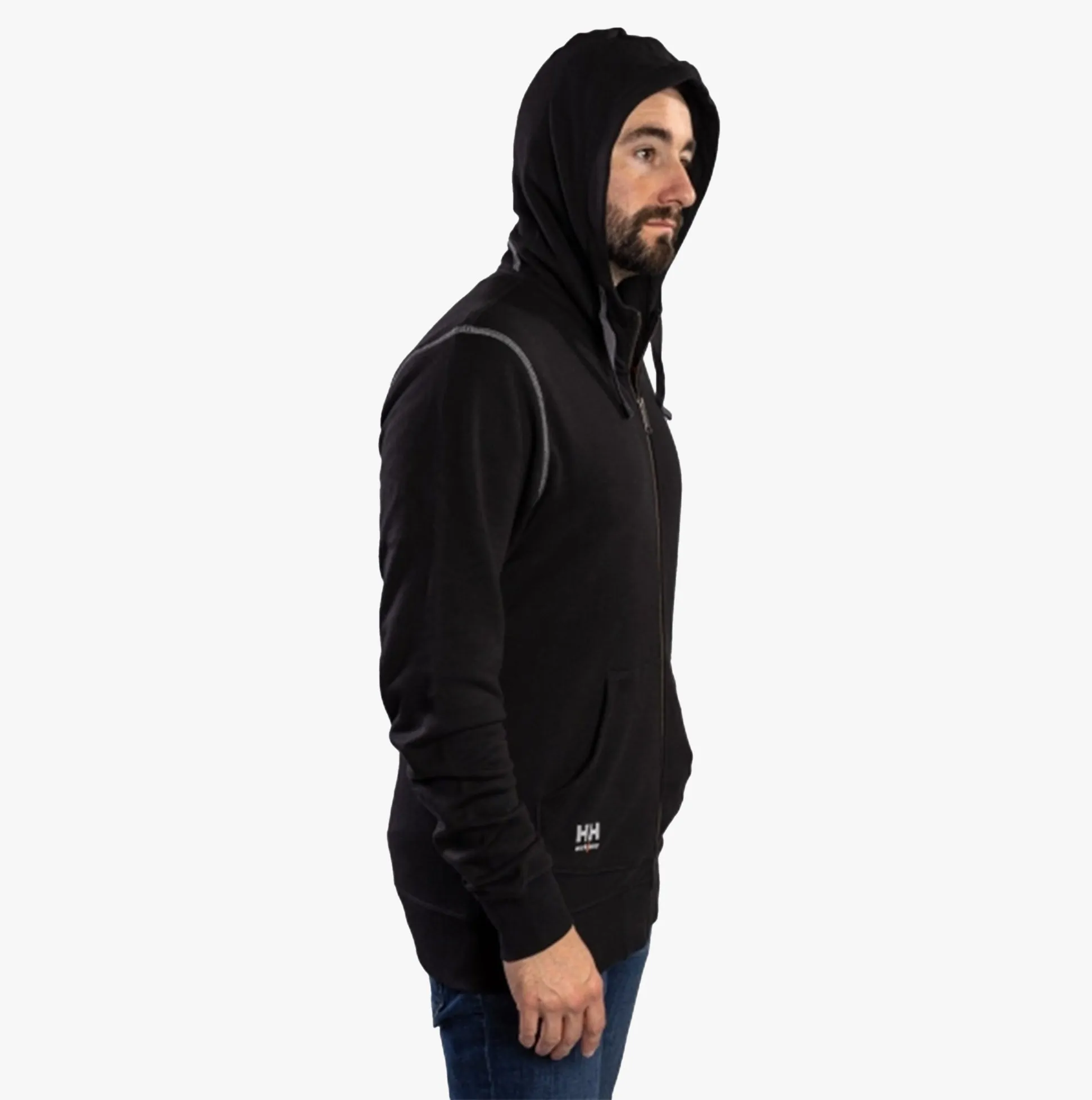 OXFORD ZIP HOODIE Mens Sweatshirt Black