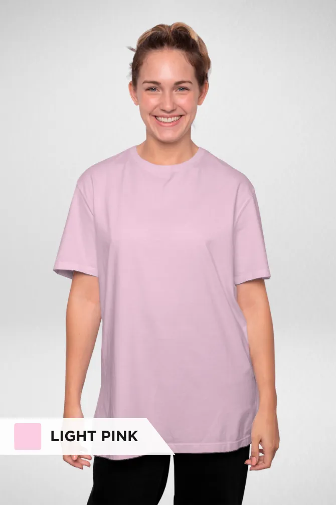 Pack Of 3 Lightweight Oversized T-shirts Lavender Light Pink and Beige for Women