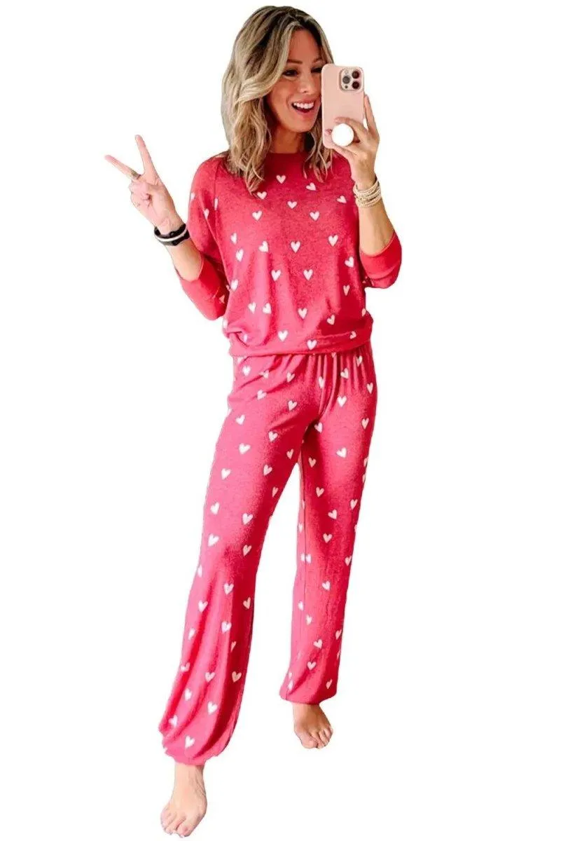 Red Hottie Valentines Heart Loungewear Set