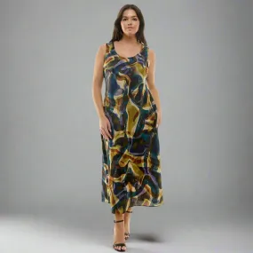 Swirl Sleeveless Midi Dress - Plus