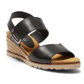 Terrace Espadrille in Black Leather