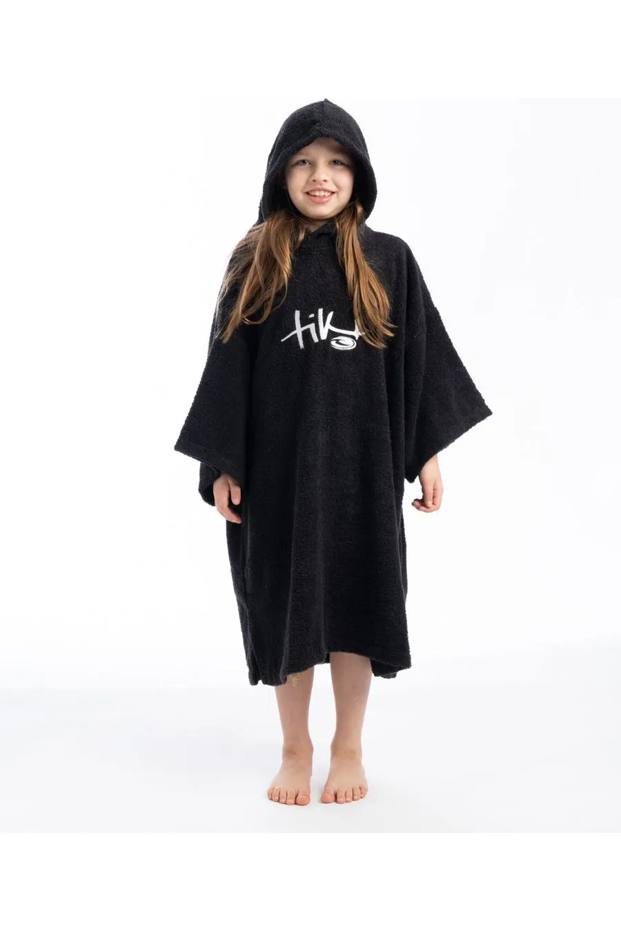 Tiki Junior Hooded Change Robe Black