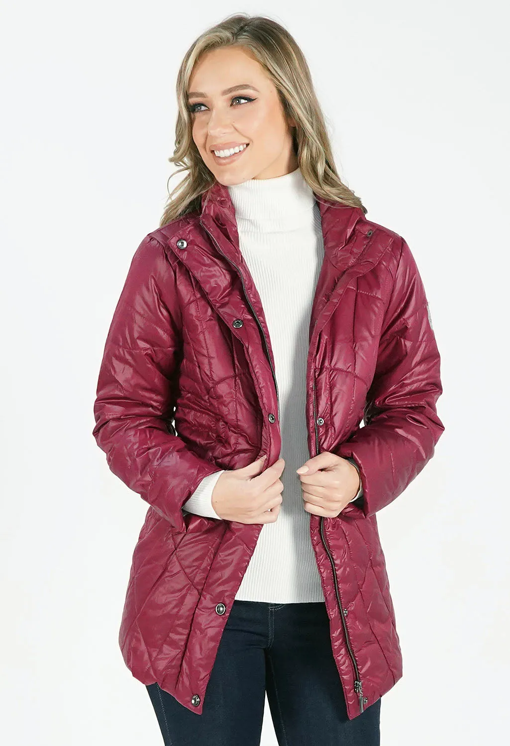 Wine Quilted Jacket