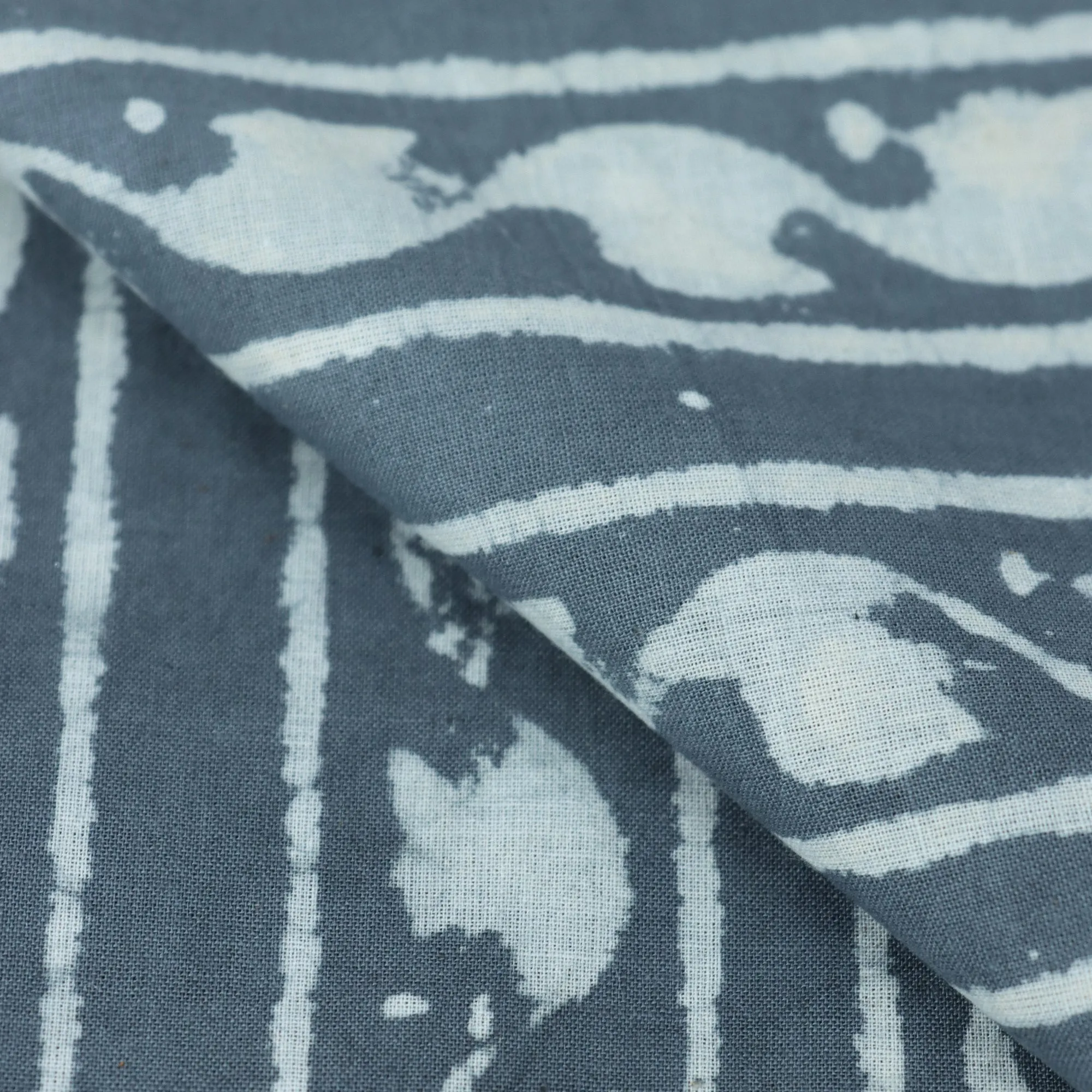 Wooden Block Stripes Printed Cotton Running Fabric