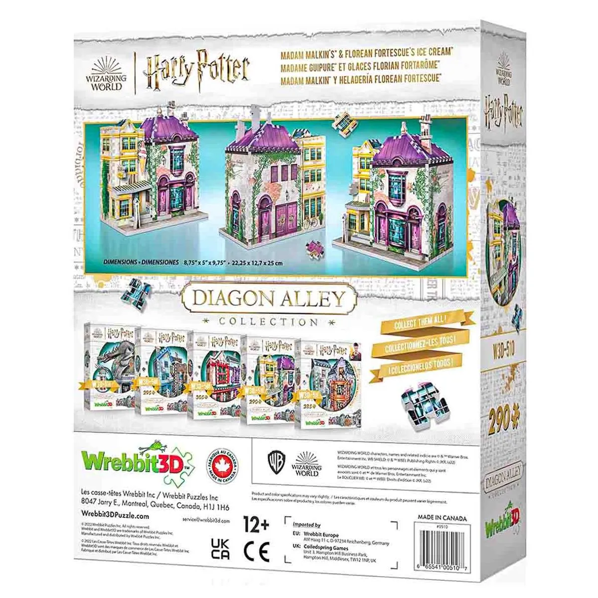 Wrebbit 3D Harry Potter: Diagon Alley Collection: Madam Malkin's & Florean Fortescue's Ice Cream 290 Piece Puzzle