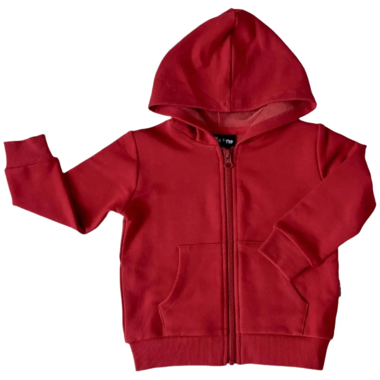 ZIP HOODIE- Red Bamboo French Terry